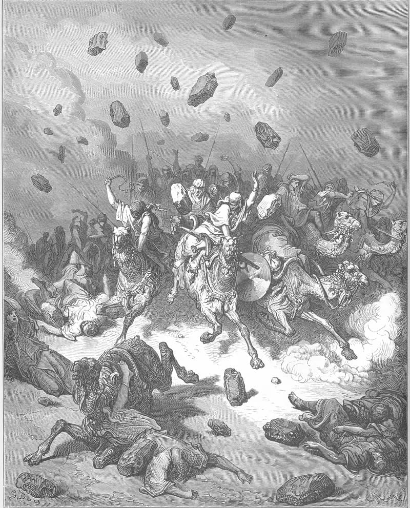 The Army of the Amorites Is Destroyed by Gustave Doré depicting Joshua 10:9