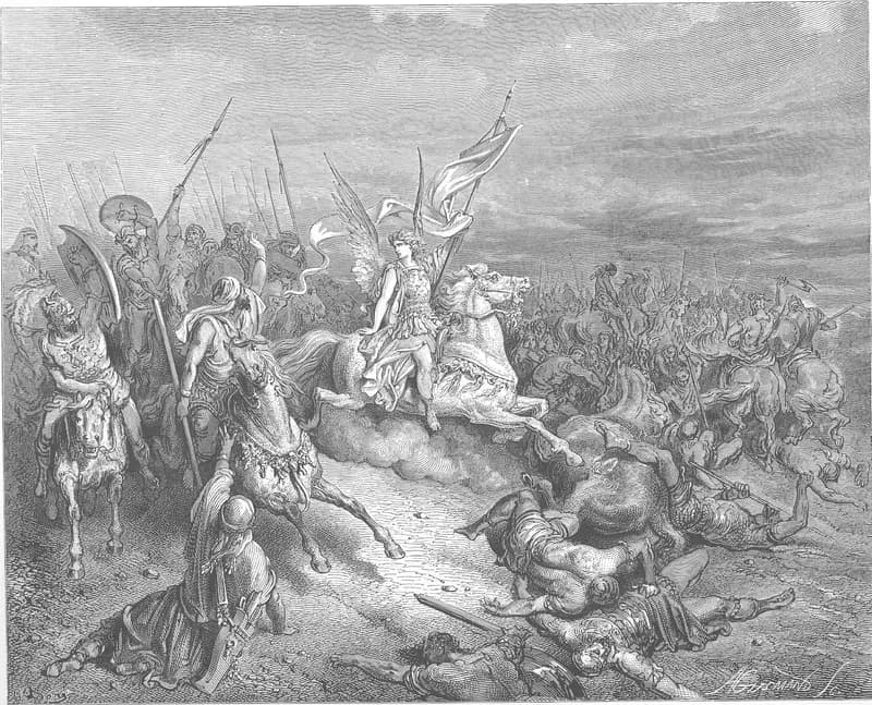 The Angel Is Sent to Deliver Israel by Gustave Doré depicting 2 Maccabees 11:6