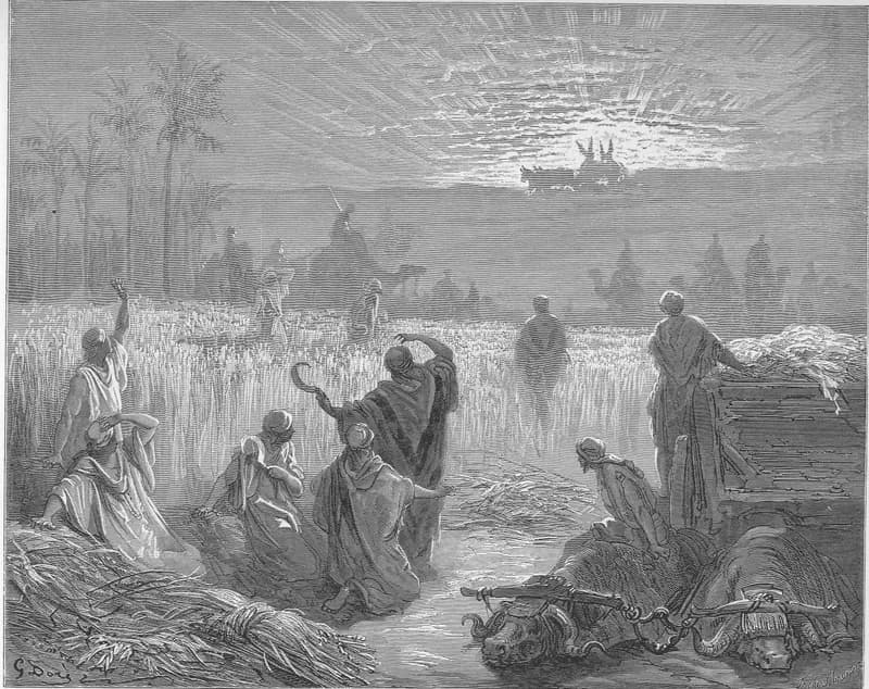 The Ark Is Returned to Beth-shemesh by Gustave Doré depicting 1 Samuel 6:13