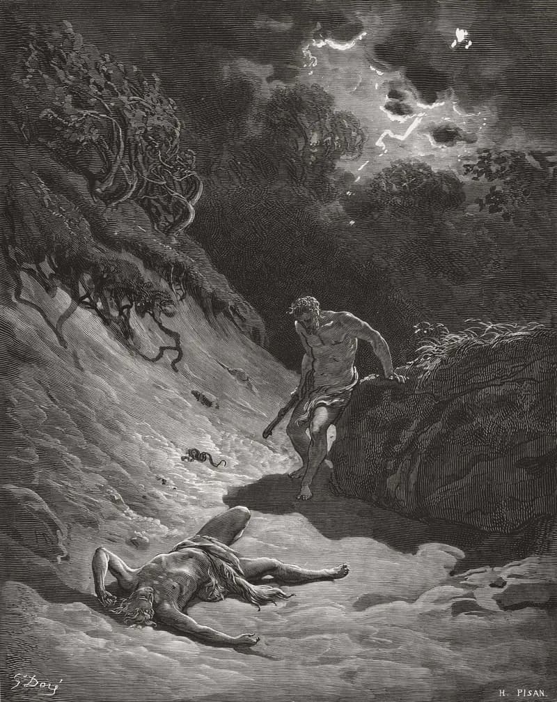 Cain Slays Abel by Gustave Doré depicting Genesis 4:8