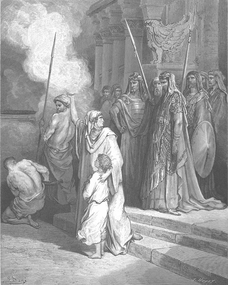 The Courage of a Mother by Gustave Doré depicting 2 Maccabees 7:20