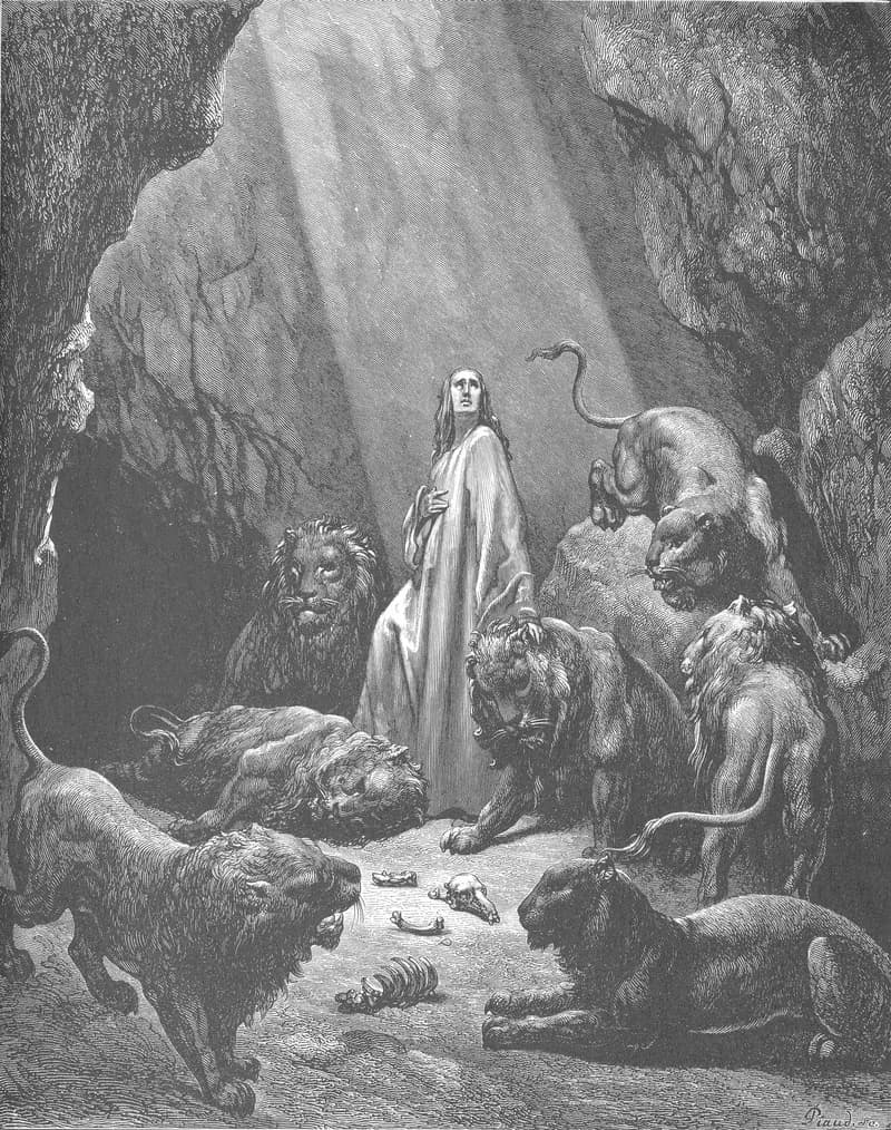 Daniel in the Lions' Den by Gustave Doré depicting Daniel 6:16