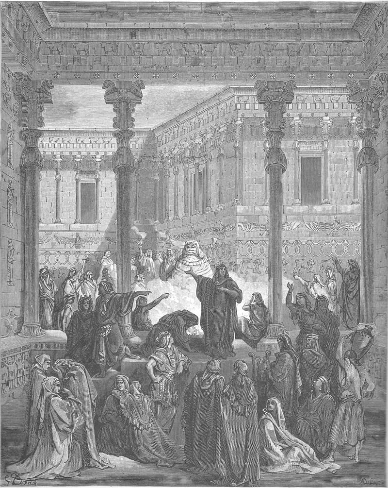 Daniel Confounds the Priests of Bel by Gustave Doré depicting Daniel 14:11