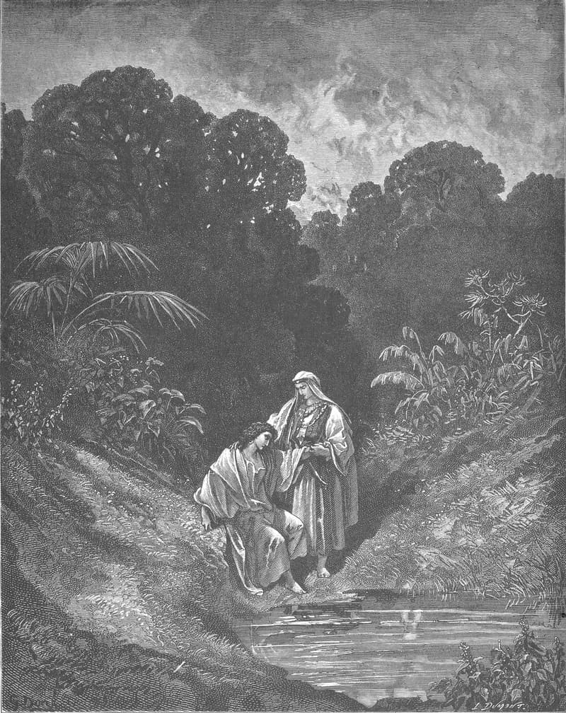 David and Jonathan by Gustave Doré depicting 1 Samuel 20:41