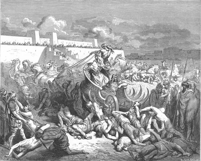 David Attacks the Ammonites by Gustave Doré depicting 2 Samuel 10:13