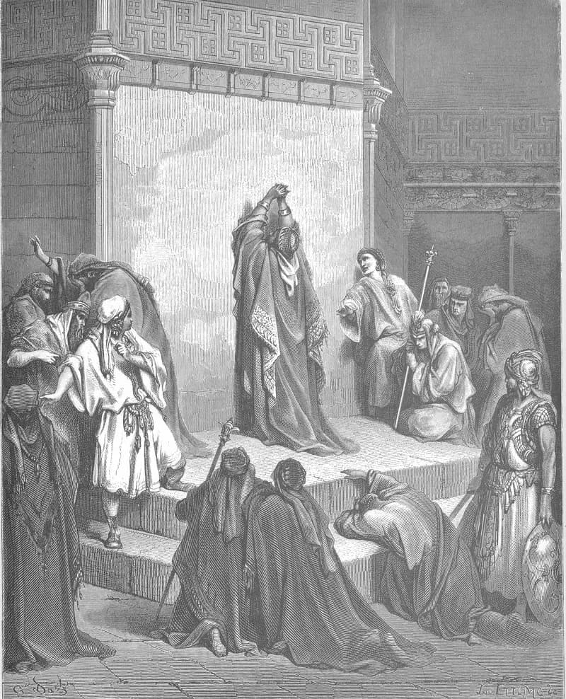 David Mourns the Death of Absalom by Gustave Doré depicting 2 Samuel 18:33