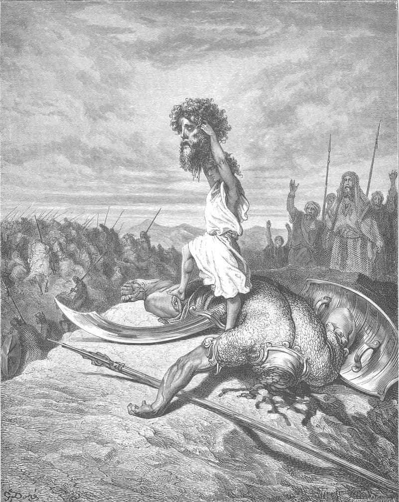 David Slays Goliath by Gustave Doré depicting 1 Samuel 17:49