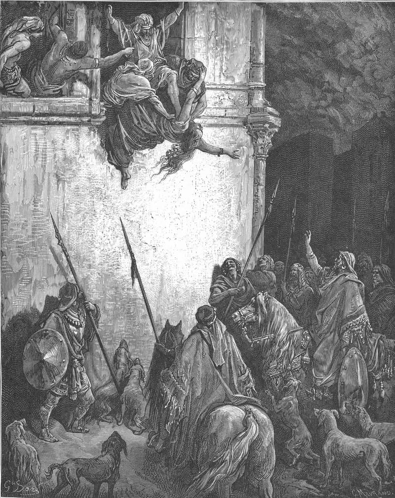 The Death of Jezebel by Gustave Doré depicting 2 Kings 9:30