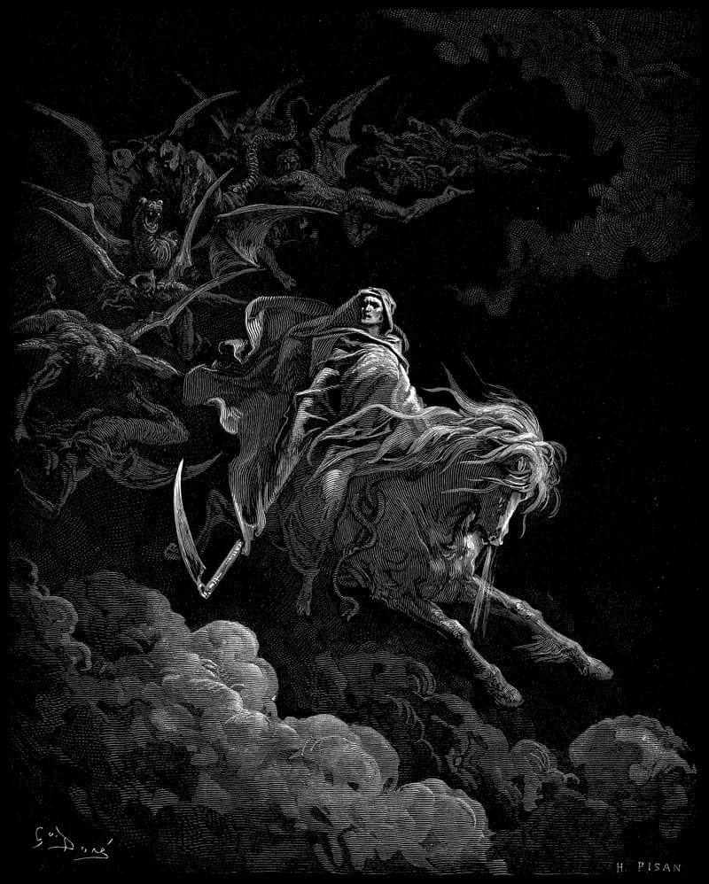 Death on the Pale Horse by Gustave Doré depicting Revelation 6:7