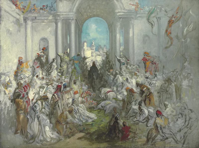 Christ's Entry into Jerusalem by Gustave Doré depicting Matthew 21:6