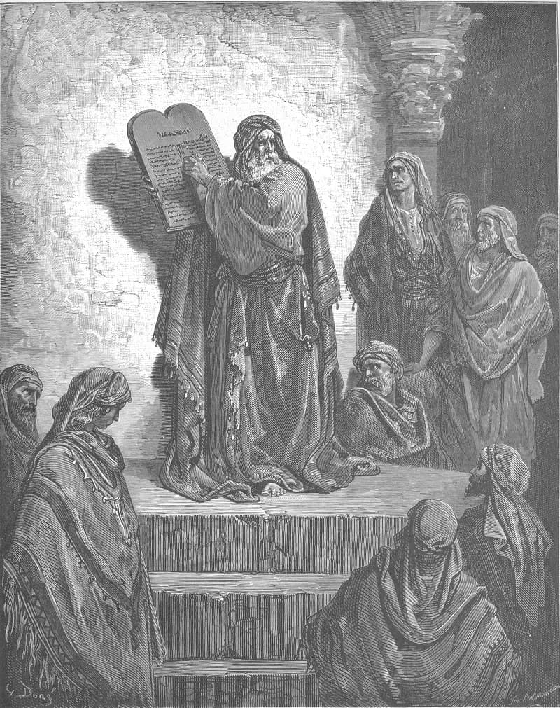 Ezra Reads the Law to the People by Gustave Doré depicting Nehemiah 8:1