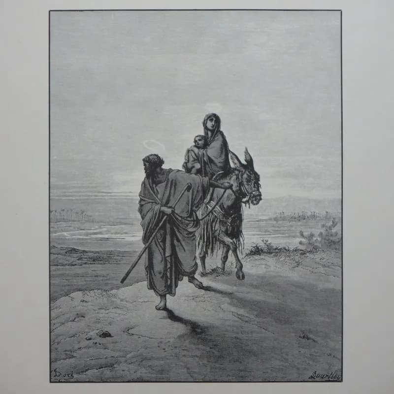 Flight into Egypt by Gustave Doré depicting Matthew 2:13