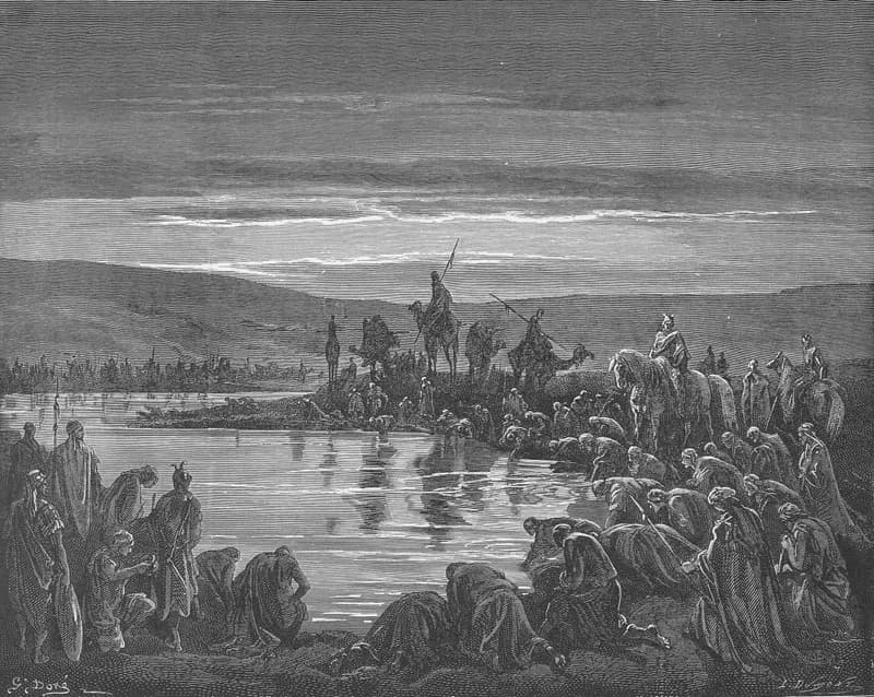 Gideon Chooses 300 Soldiers by Gustave Doré depicting Judges 7:5