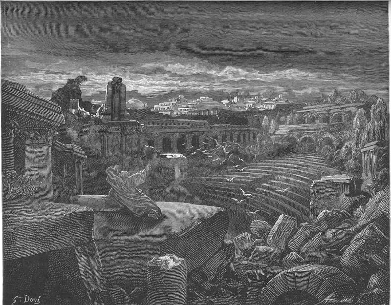Isaiah's Vision of the Destruction of Babylon by Gustave Doré depicting Isaiah 13:19