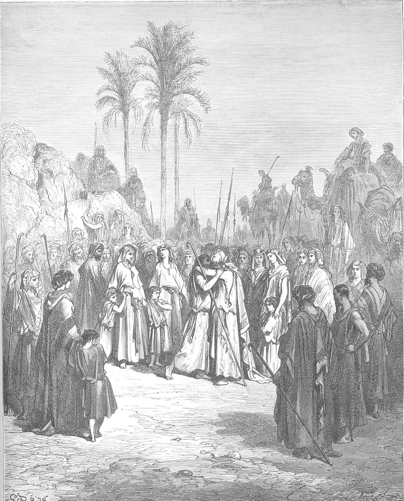 Jacob and Esau Meet by Gustave Doré depicting Genesis 33:1