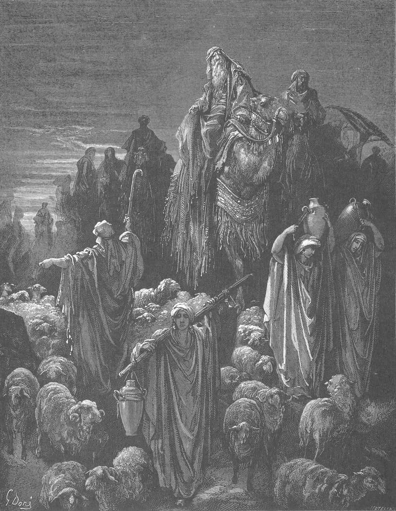 Jacob Goes to Egypt by Gustave Doré depicting Genesis 46:1