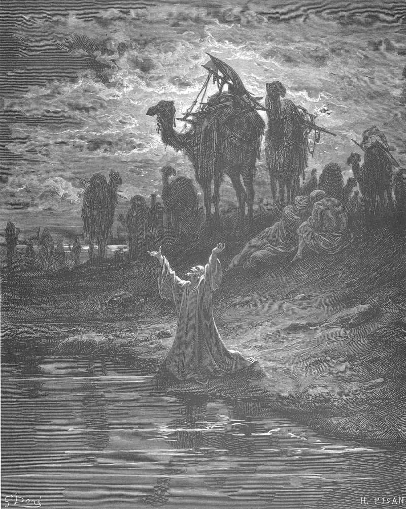 Jacob Prays for Protection by Gustave Doré depicting Genesis 32:9