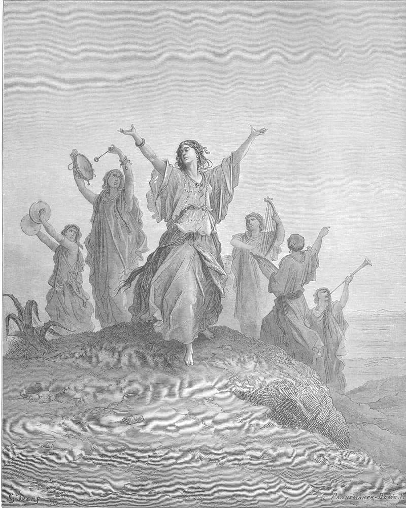 Jephthah's Daughter Comes to Meet Her Father by Gustave Doré depicting Judges 11:34