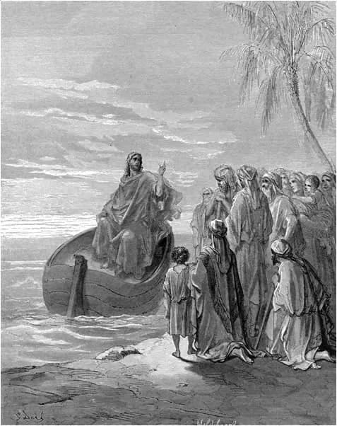 Jesus Walking on the Sea of Galilee by Gustave Doré depicting Matthew 14:25