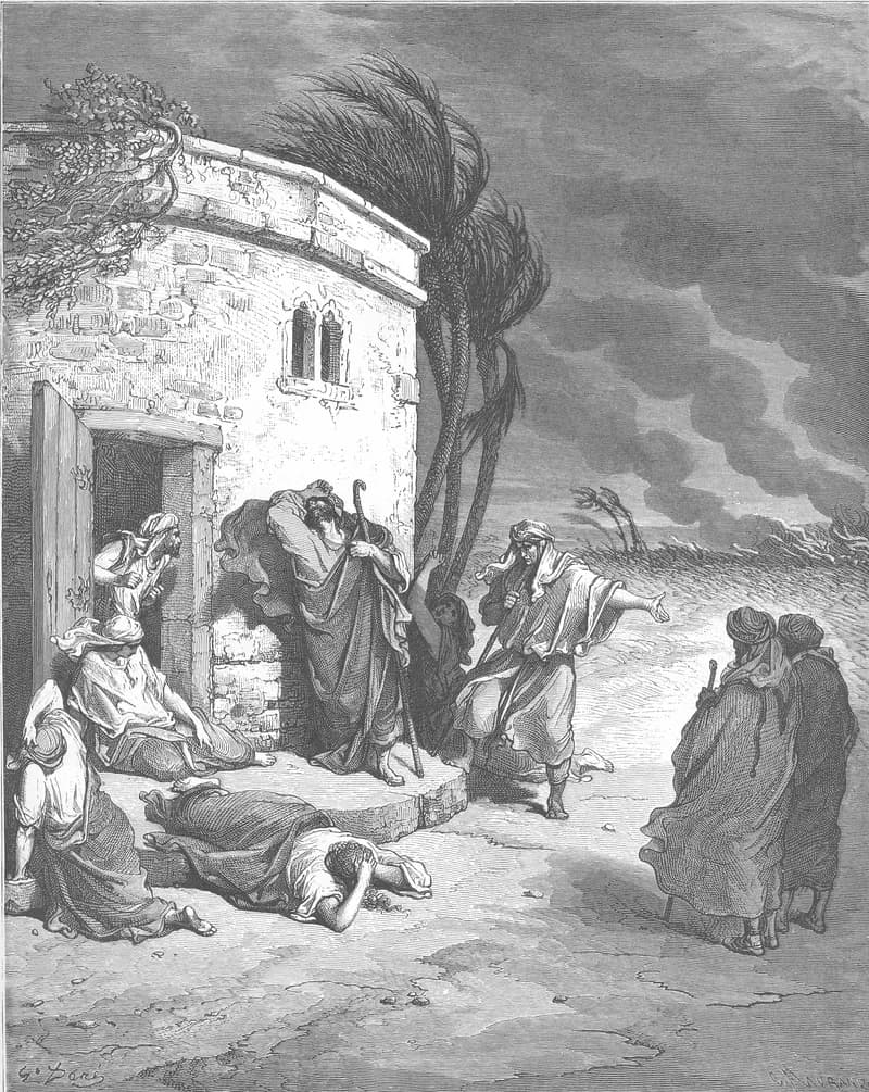 Job Hears of His Misfortunes by Gustave Doré depicting Job 1:14