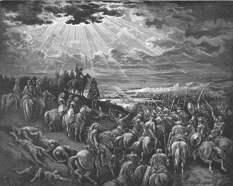 Joshua Commands the Sun to Stand Still by Gustave Doré depicting Joshua 10:12