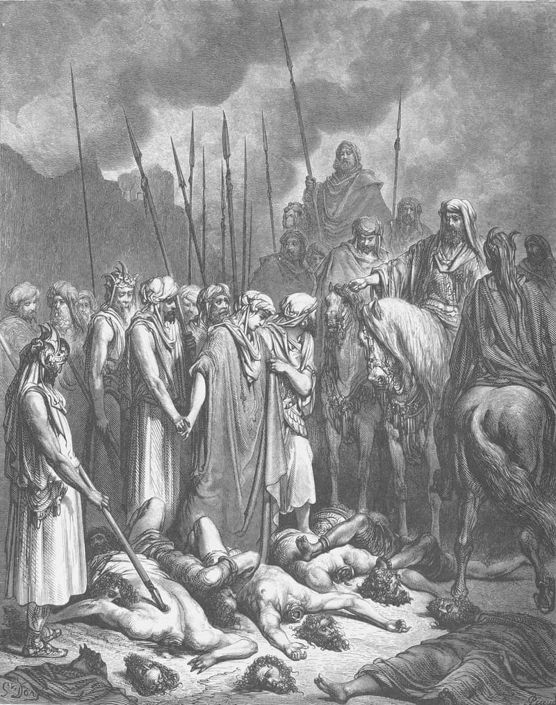Joshua Spares Rahab by Gustave Doré depicting Joshua 2:1