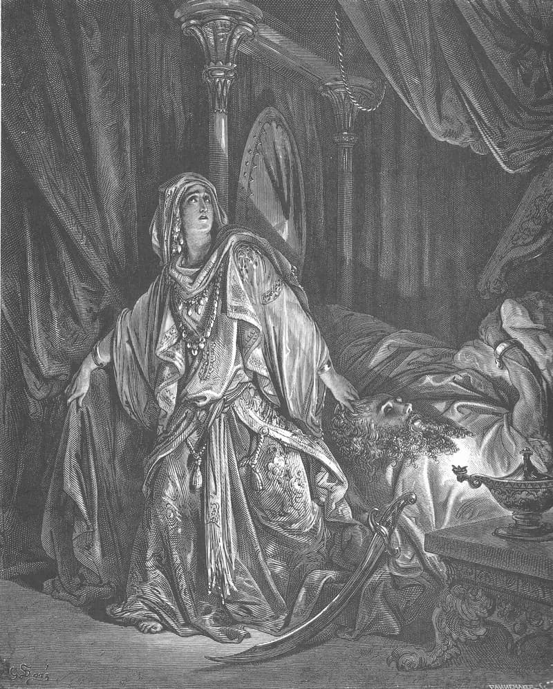 Judith and Holofernes by Gustave Doré depicting Judith 13:1