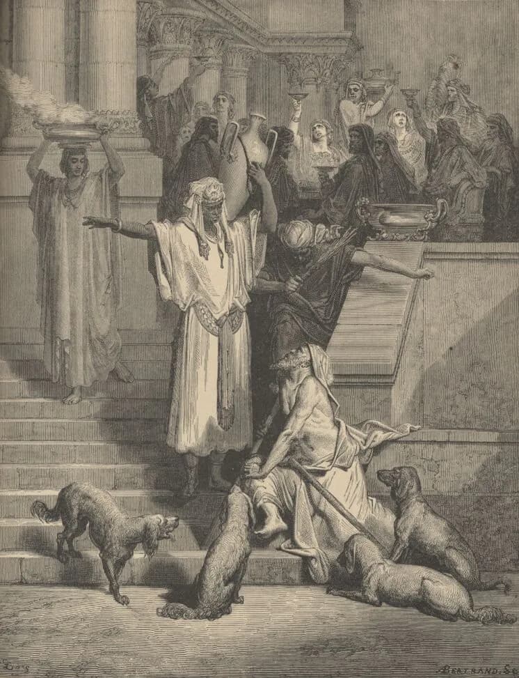Lazarus and the Rich Man by Gustave Doré depicting Luke 16:19