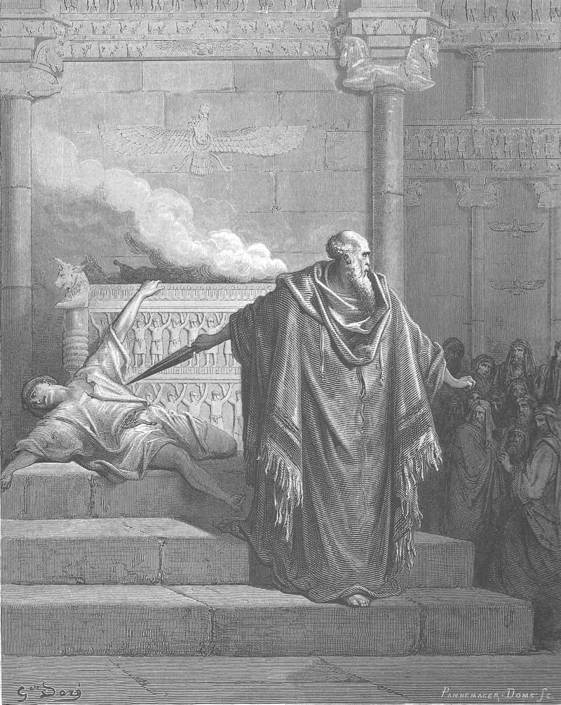 Mattathias and the Apostate by Gustave Doré depicting 1 Maccabees 2:23