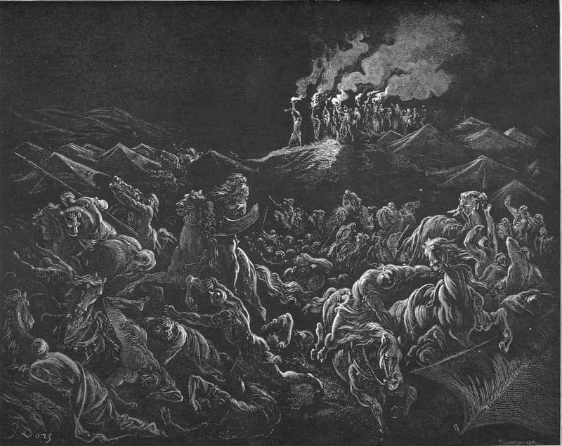 The Midianites Are Routed by Gustave Doré depicting Judges 7:19