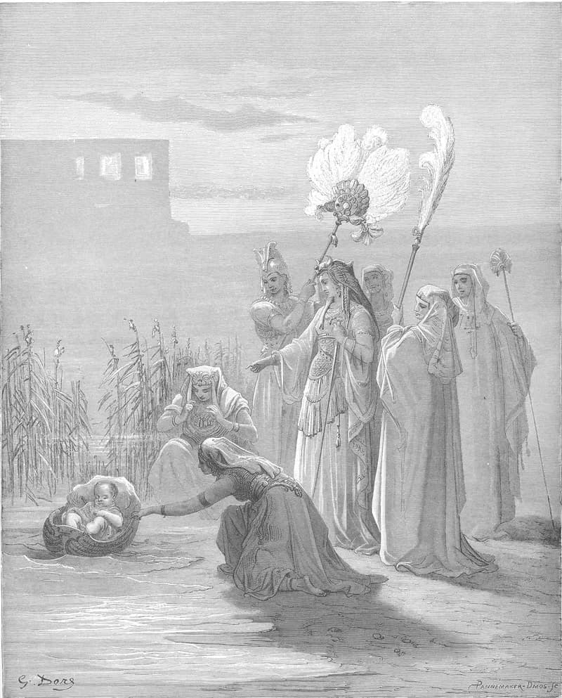 The Finding of Moses by Gustave Doré depicting Exodus 2:3