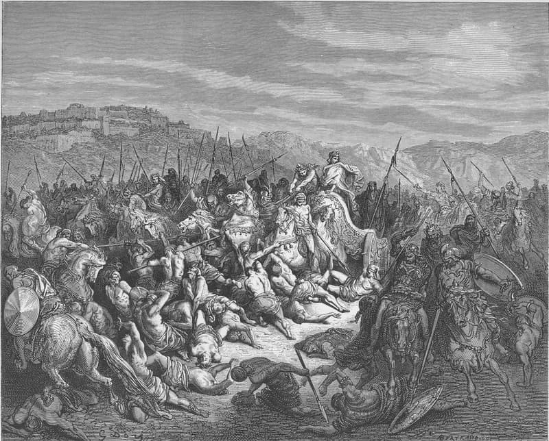 The Israelites Slaughter the Syrians by Gustave Doré depicting 1 Kings 20:26