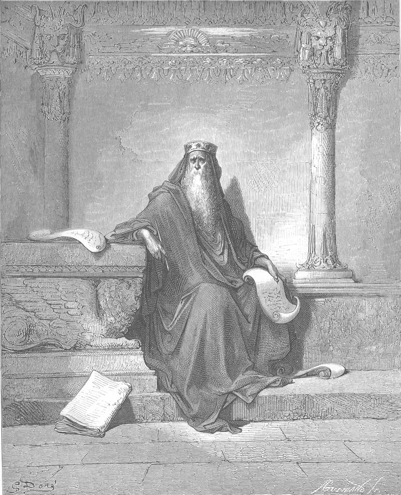 King Solomon in Old Age by Gustave Doré depicting 1 Kings 11:1