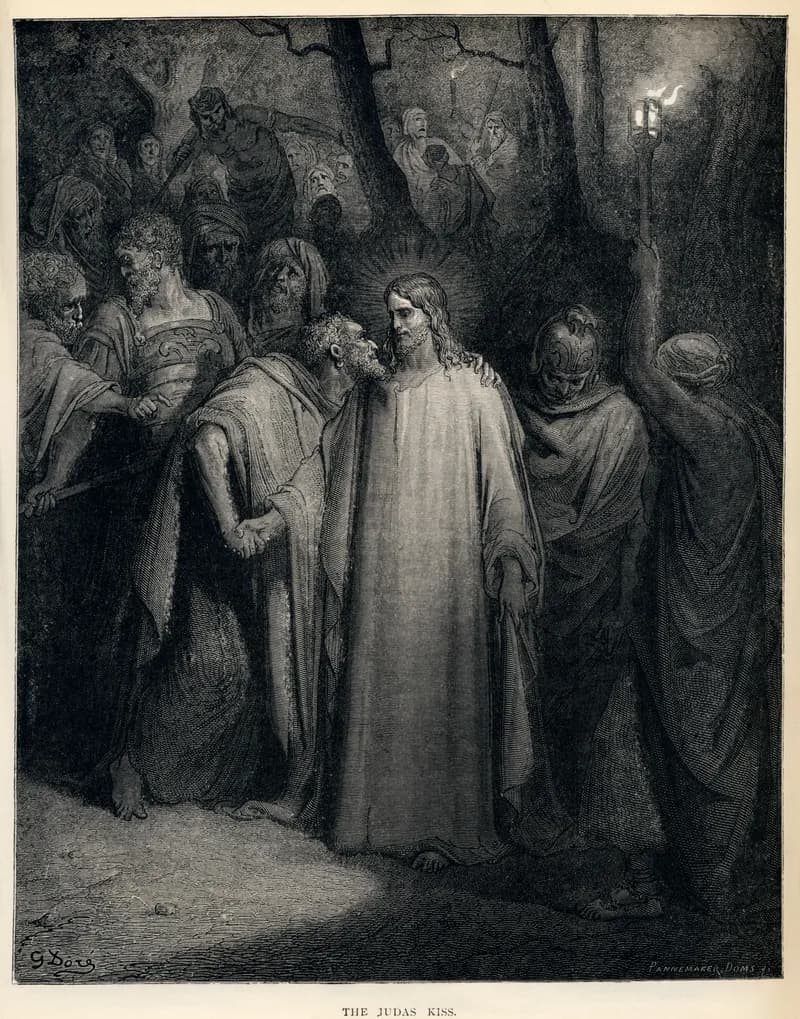 The Judas Kiss by Gustave Doré depicting Matthew 26:47