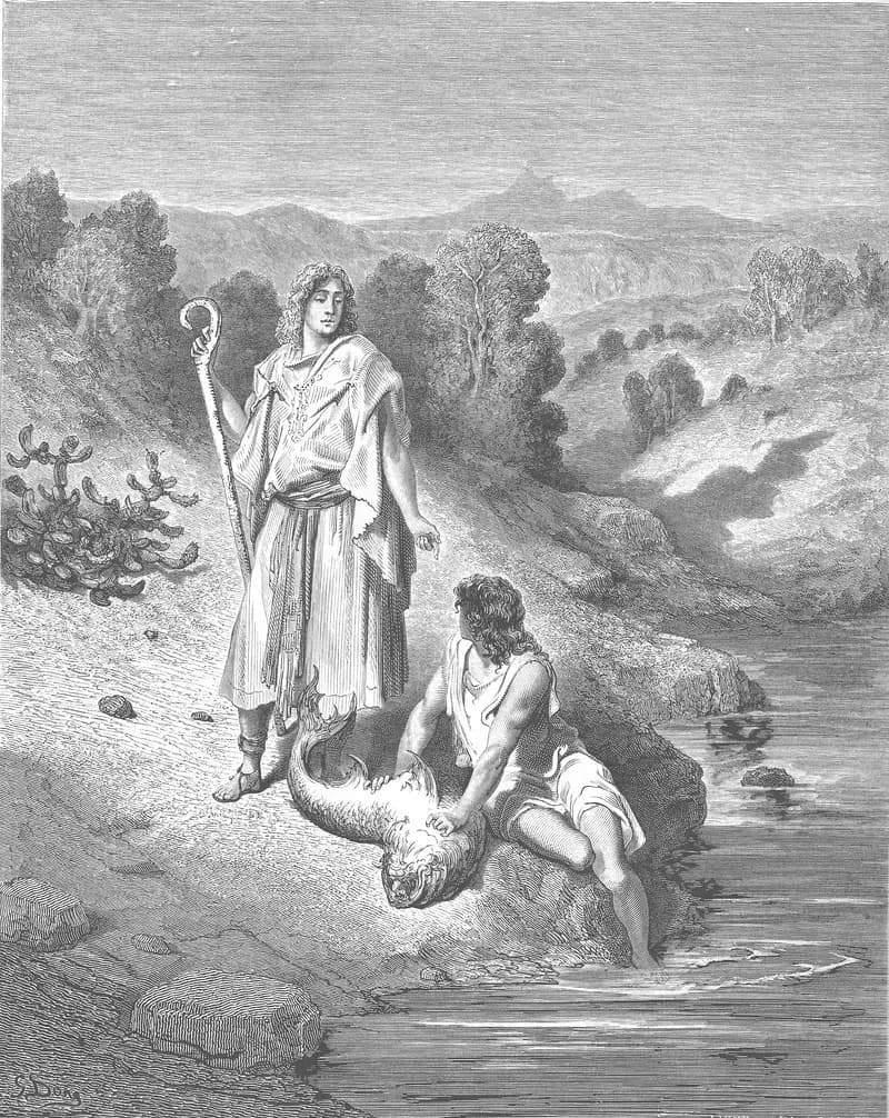 Tobias and the Angel by Gustave Doré depicting Tobit 5:4