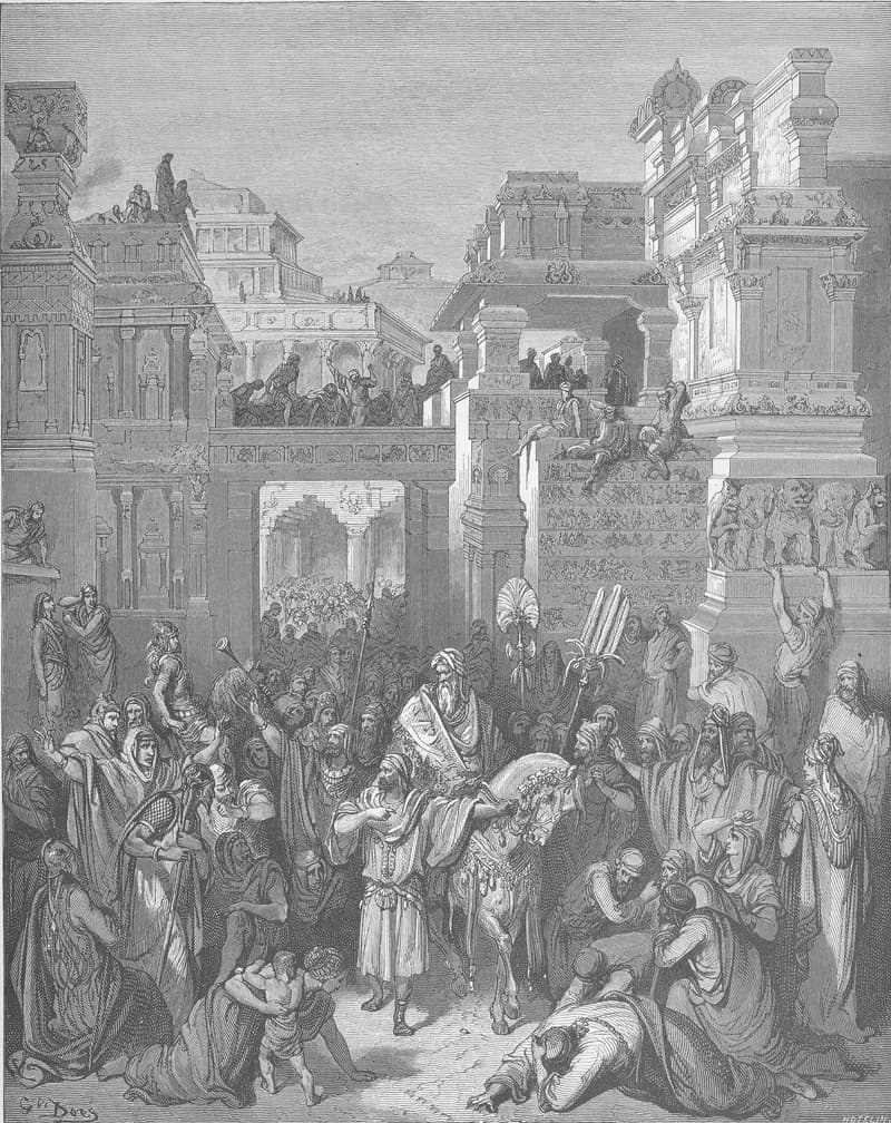 The Triumph of Mordecai by Gustave Doré depicting Esther 6:10