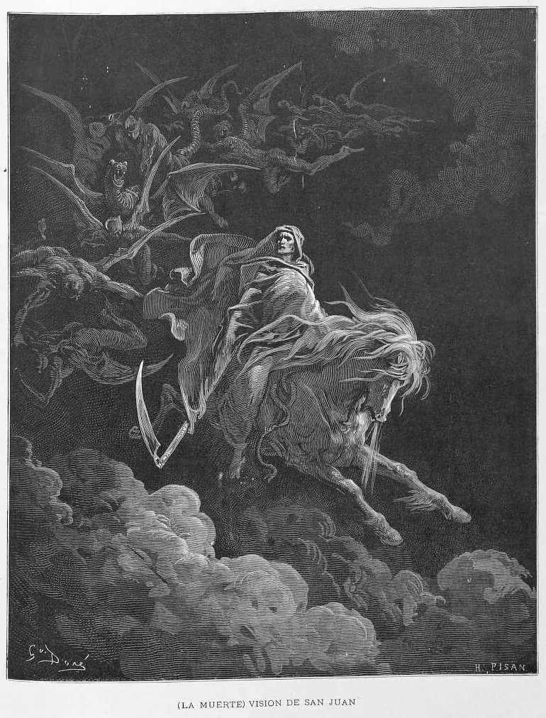 St. John's Vision of Death by Gustave Doré depicting Revelation 6:7