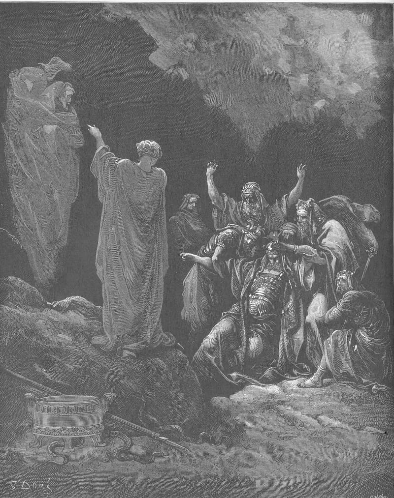 Saul and the Witch of Endor by Gustave Doré depicting 1 Samuel 28:7