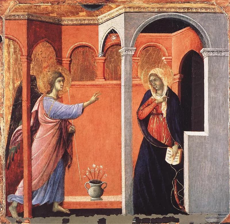 Annunciation by Duccio di Buoninsegna depicting Luke 1:26