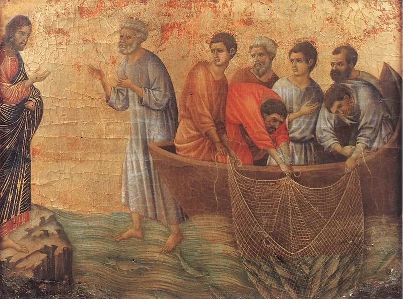 Appearance on Lake Tiberias by Duccio di Buoninsegna depicting John 21:1