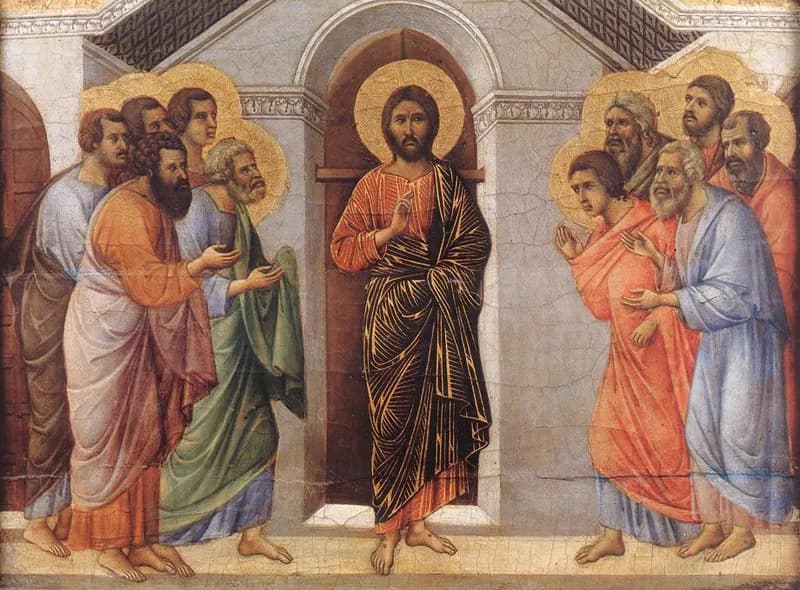 Appearance Behind Locked Doors by Duccio di Buoninsegna depicting John 20:19