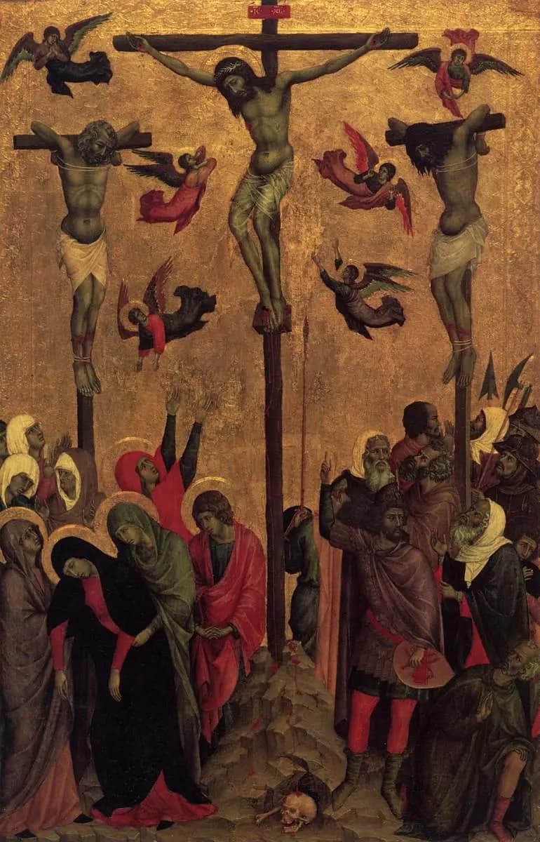 Crucifixion by Duccio di Buoninsegna depicting Matthew 27:33