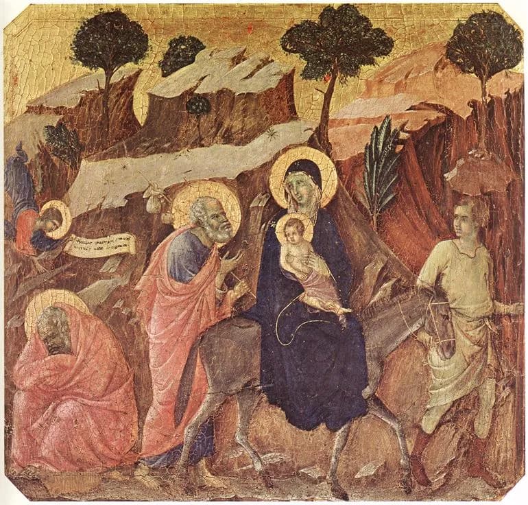 Flight into Egypt by Duccio di Buoninsegna depicting Matthew 2:13
