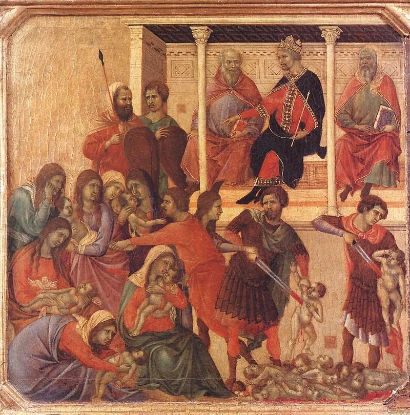Massacre of the Innocents by Duccio di Buoninsegna depicting Matthew 2:16
