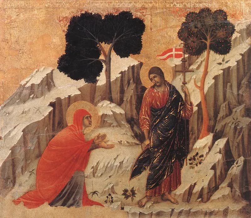 Noli me tangere by Duccio di Buoninsegna depicting John 20:11