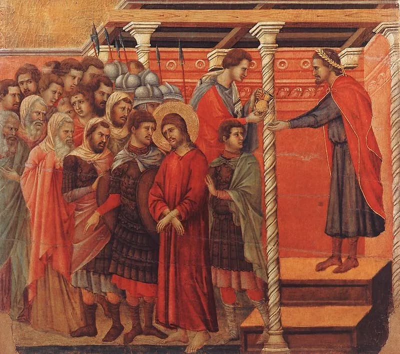 Pilate Washing his Hands by Duccio di Buoninsegna depicting Matthew 27:24