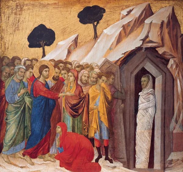 Raising of Lazarus by Duccio di Buoninsegna depicting John 11:1
