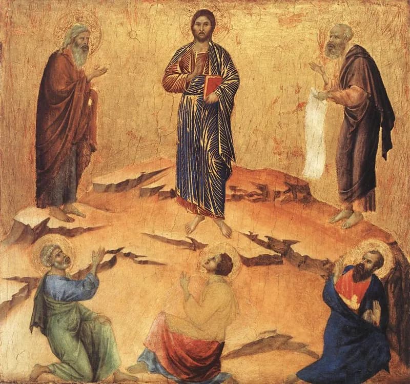 Transfiguration by Duccio di Buoninsegna depicting Matthew 17:1