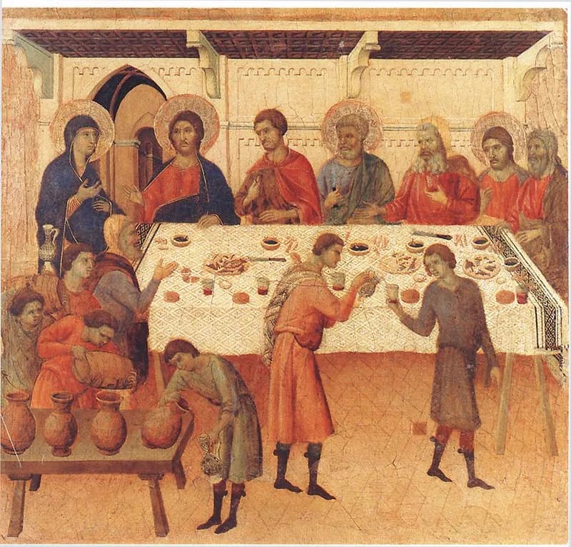 Wedding at Cana by Duccio di Buoninsegna depicting John 2:1
