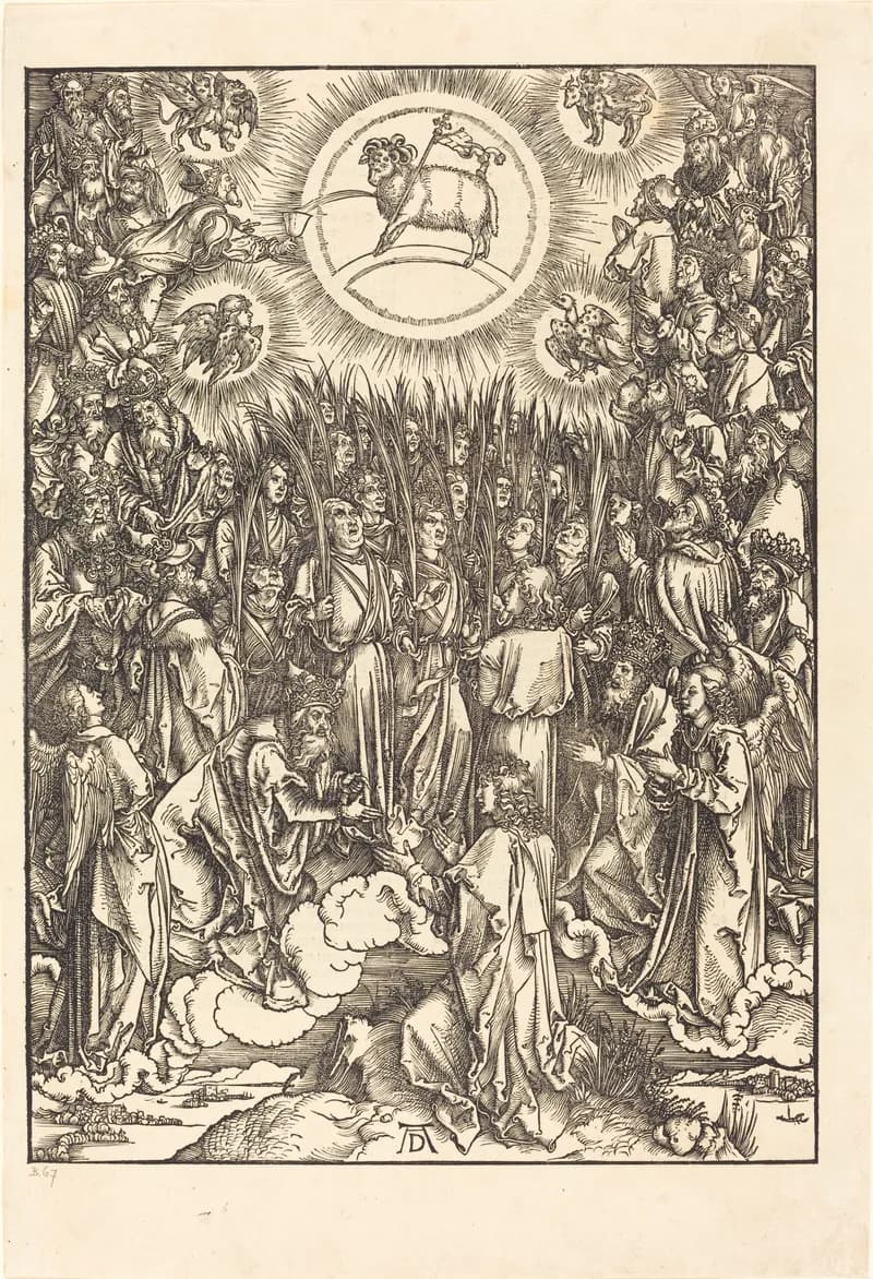 Hymn in Adoration of the Lamb by Albrecht Dürer depicting Revelation 14:1